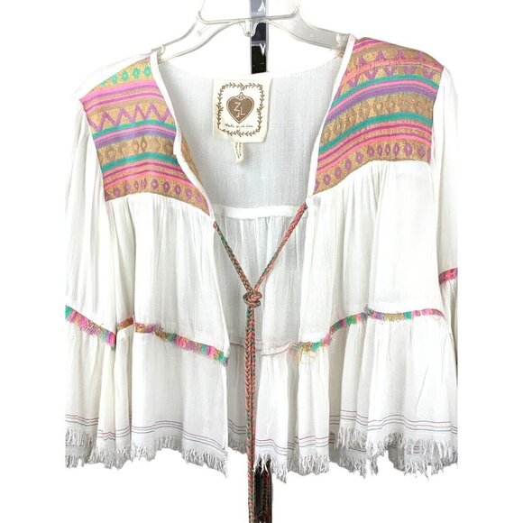 Z& L made with love top womens Small embroidered - Picture 1 of 6